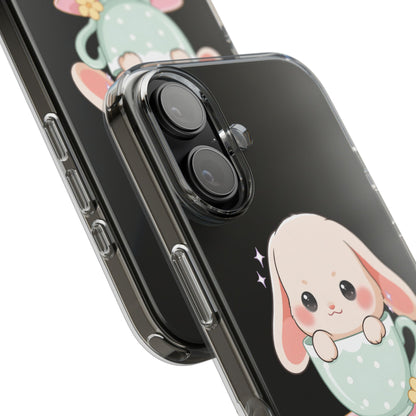 Kawaii Bunny Phone Case, Cute Teacup Rabbit