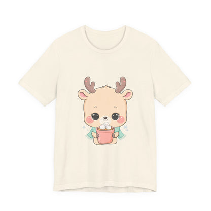 Kawaii Reindeer T-Shirt for Cozy Cocoa Season