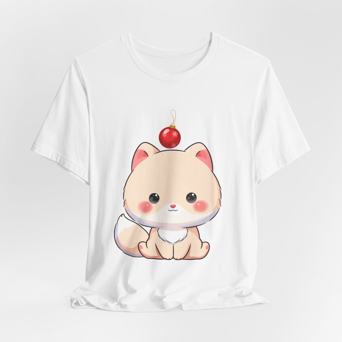 Kawaii Arctic Fox Christmas T-Shirt for Holiday Fans