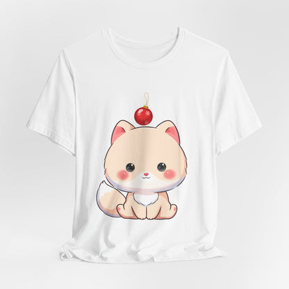 Kawaii Arctic Fox Christmas T-Shirt for Holiday Fans
