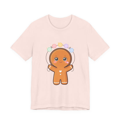 Kawaii Gingerbread Man Christmas T-Shirt, Cute Holiday Tee