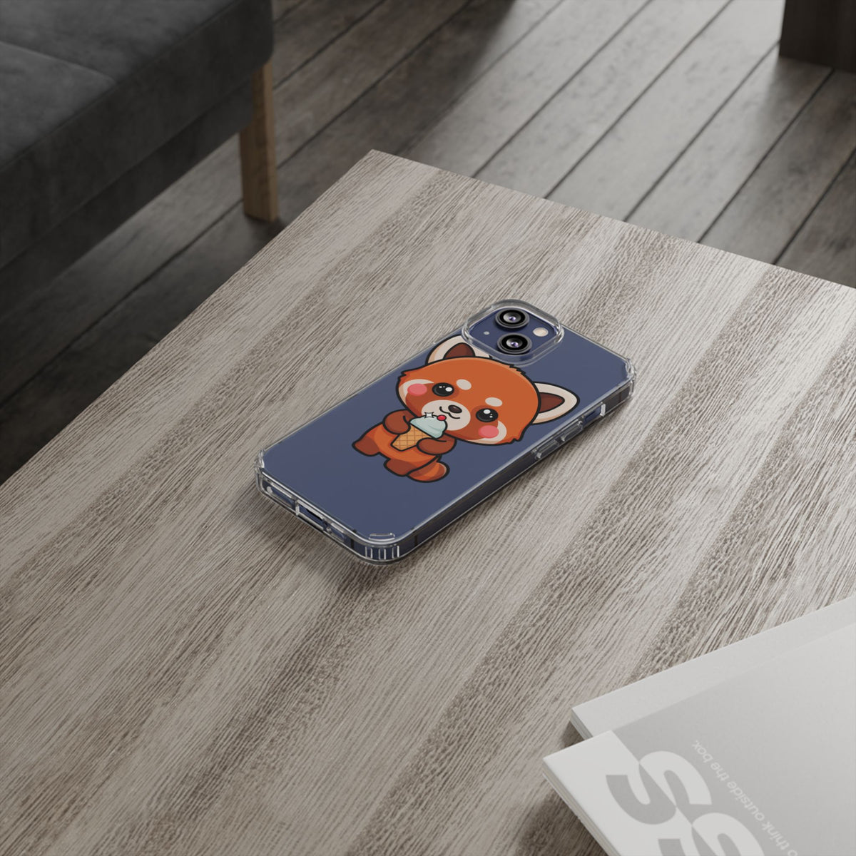 Kawaii Red Panda Phone Case with Ice Cream