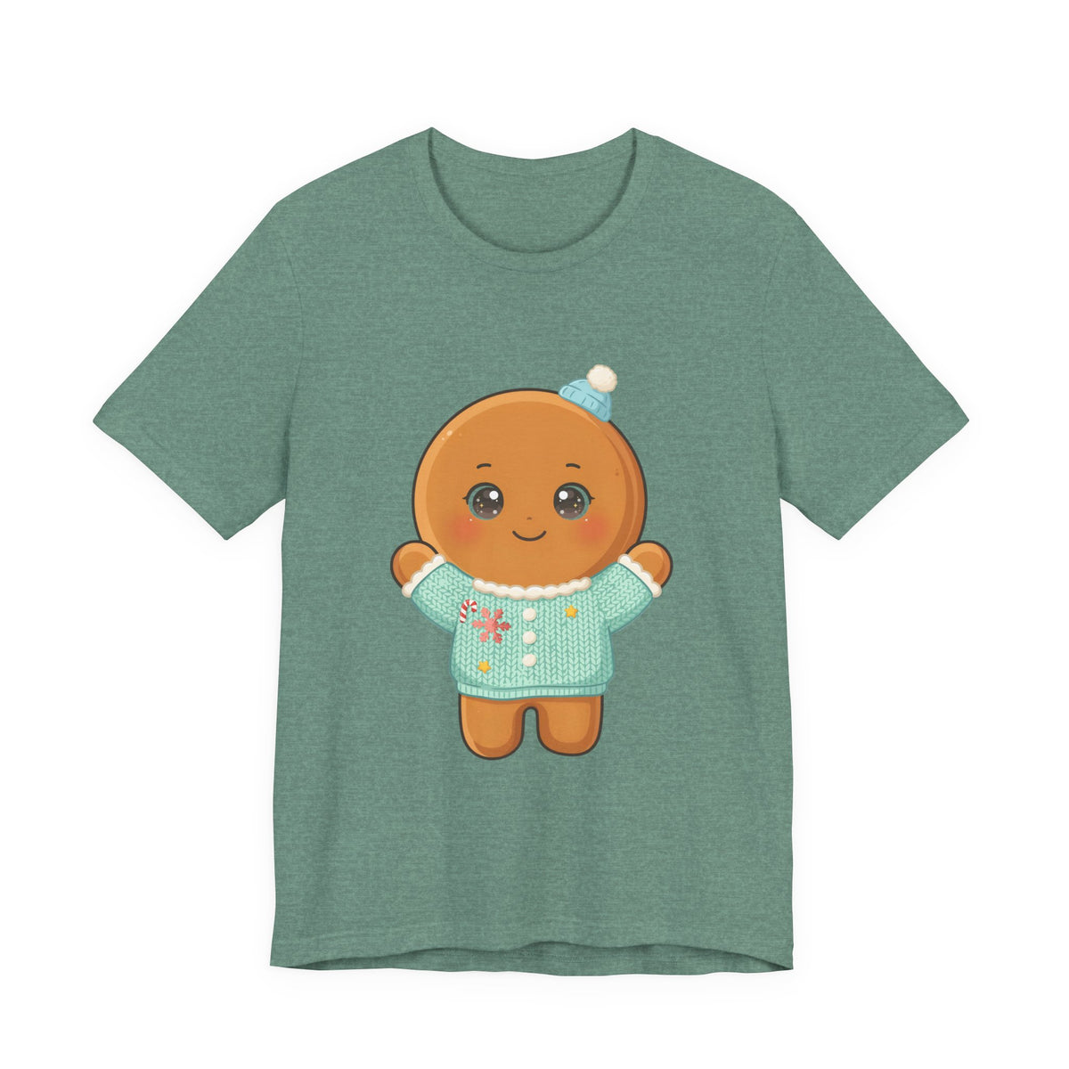 Kawaii Gingerbread Man Christmas Tee for Holiday Cheer