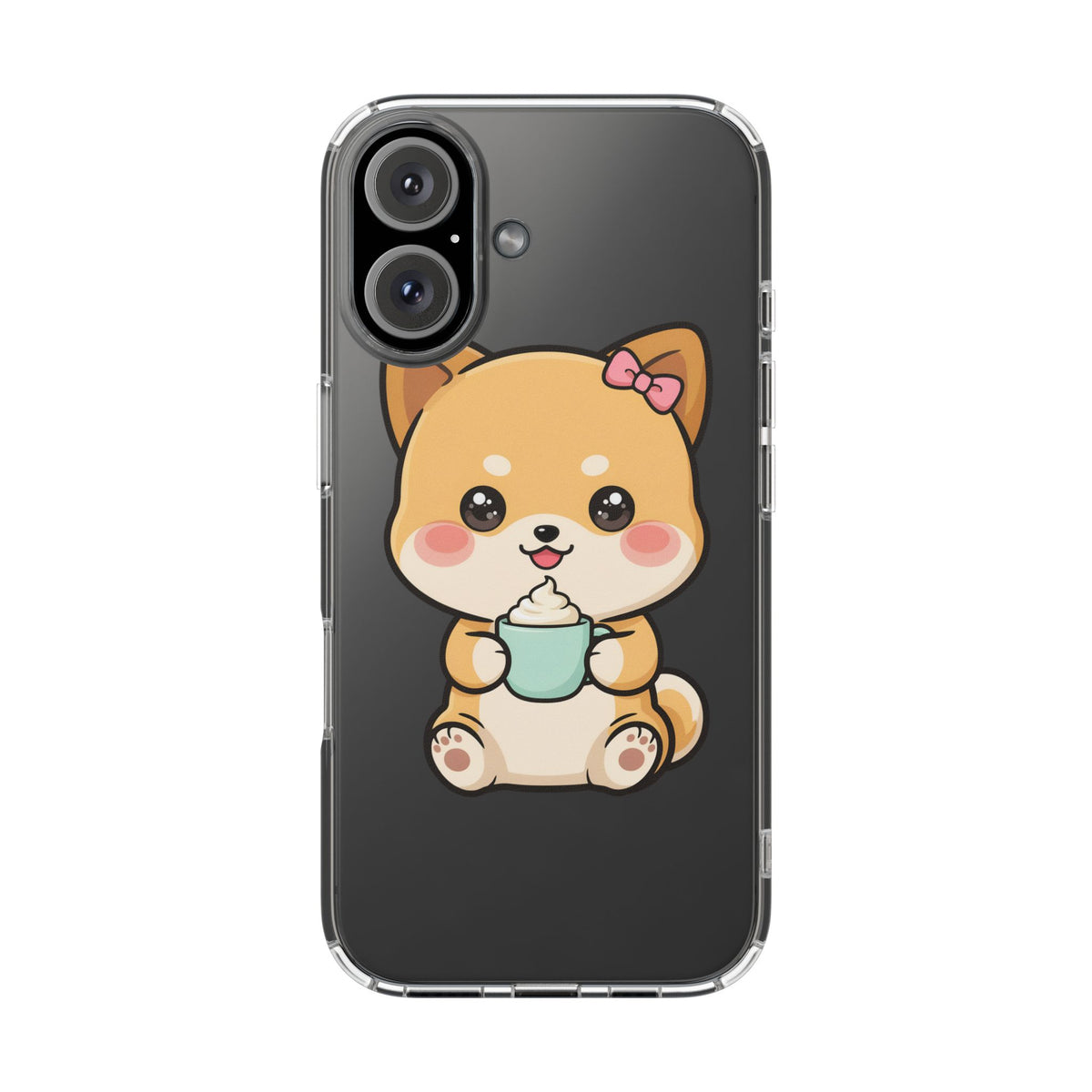 Kawaii Shiba Inu Phone Case with Latte