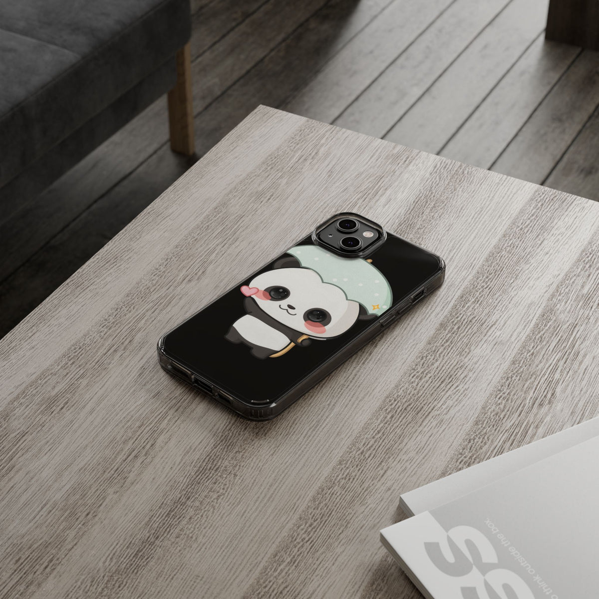 Kawaii Panda Clear Impact-Resistant Phone Case