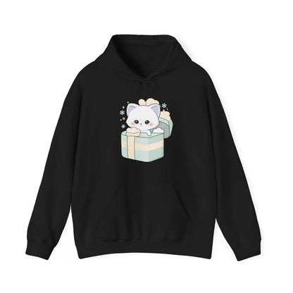 Kawaii Arctic Fox Hoodie, Cute Gift Box Sweatshirt