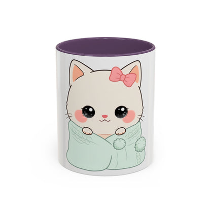 Cozy Cat Accent Mug for Kawaii Cat Lovers
