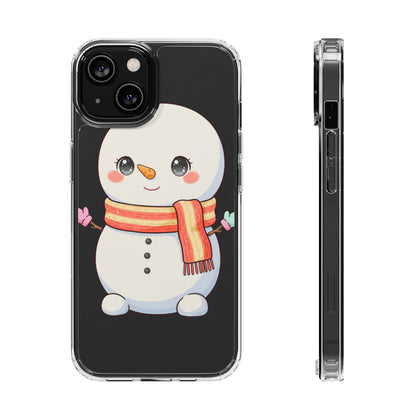 Kawaii Snowman Phone Case – Cute Christmas Clear Case