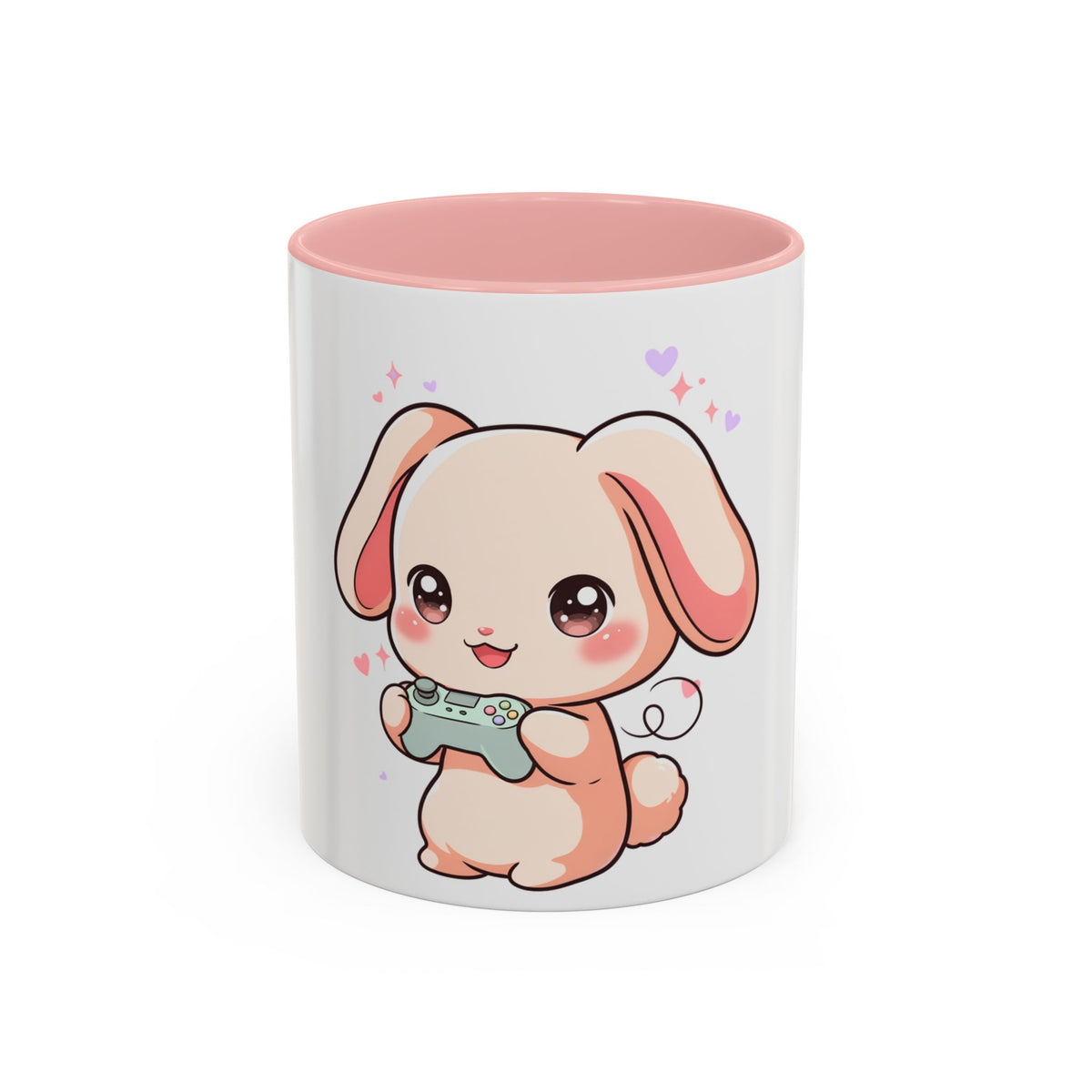 Gamer Bunny Accent Coffee Mug for Kawaii Game Lovers