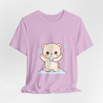 Kawaii Polar Bear Tee, Cute Snow Day Unisex Shirt