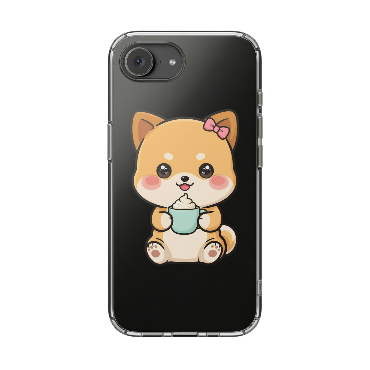 Kawaii Shiba Inu Phone Case with Latte