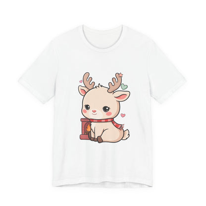 Kawaii Reindeer T-Shirt for Cozy Christmas Fans