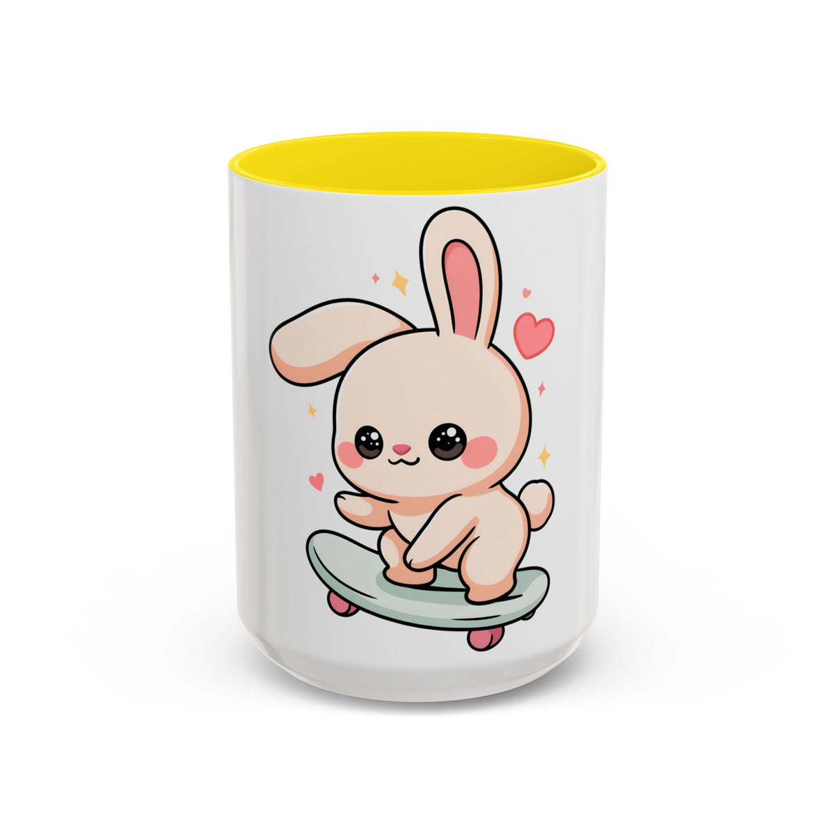 Kawaii Bunny Skateboard Mug – Cute Accent Coffee Mug