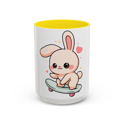 Kawaii Bunny Skateboard Mug – Cute Accent Coffee Mug
