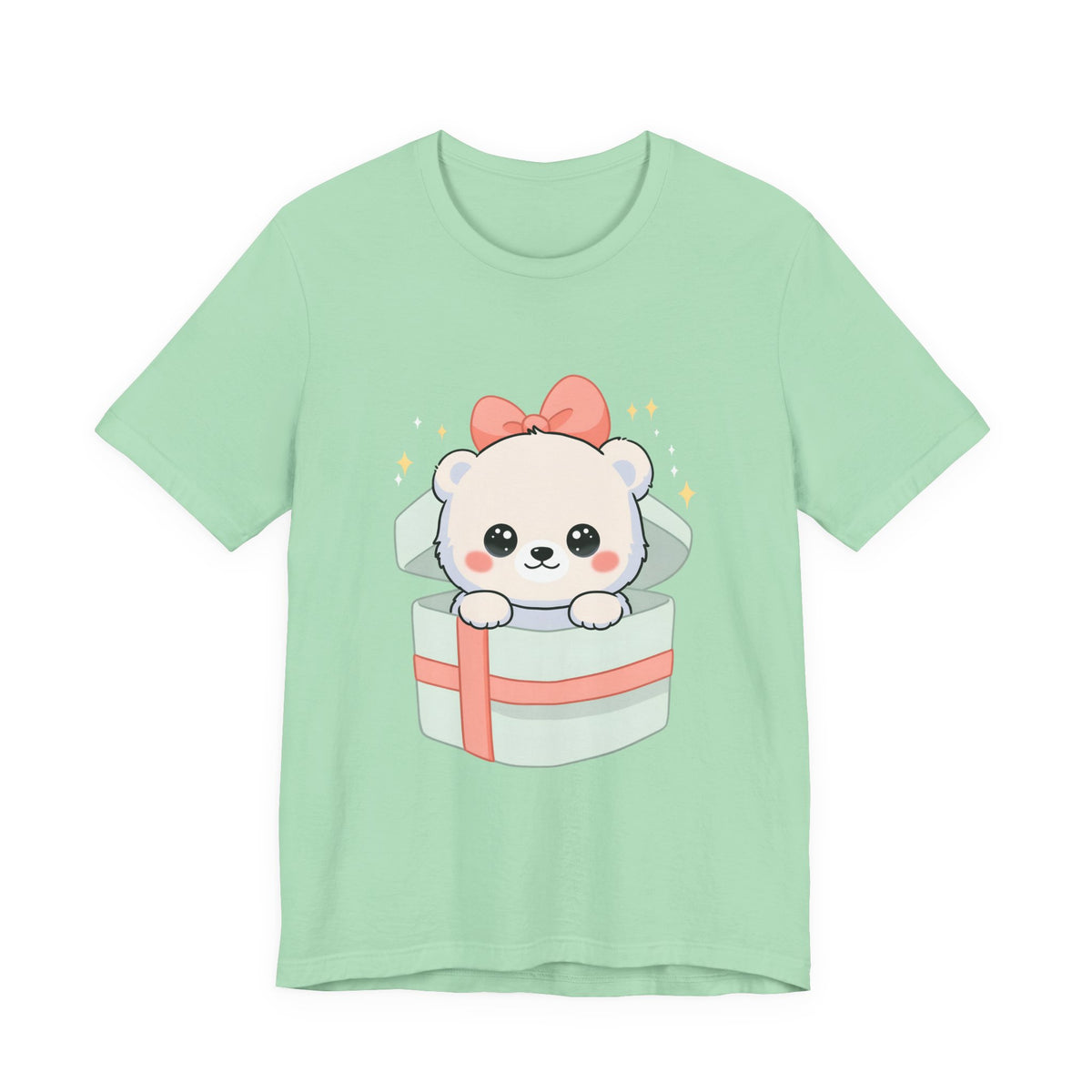 Kawaii Polar Bear Tee, Cute Gift Box Cub Unisex Shirt