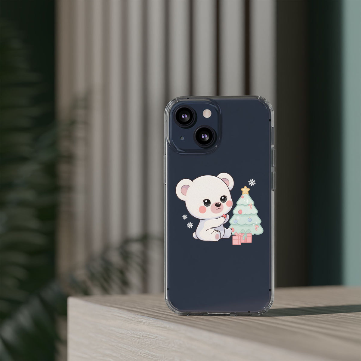 Christmas Polar Bear Phone Case, Kawaii Holiday Accessory