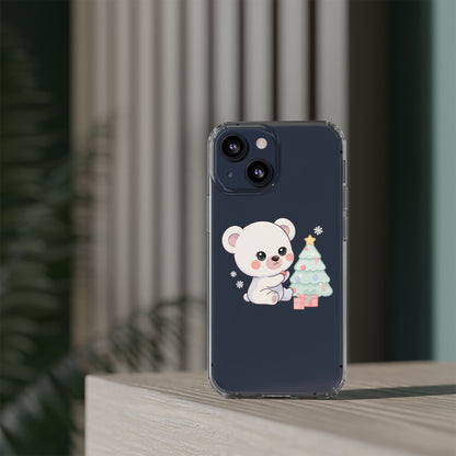 Christmas Polar Bear Phone Case, Kawaii Holiday Accessory