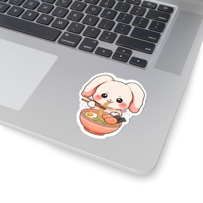 Kawaii Ramen Bunny Kiss-Cut Sticker for Cute Food Lovers