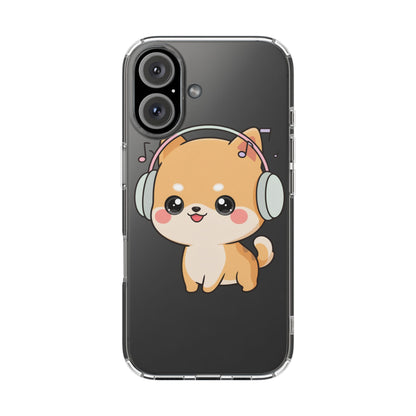 Kawaii Shiba Inu Phone Case – Music Lover Clear Case