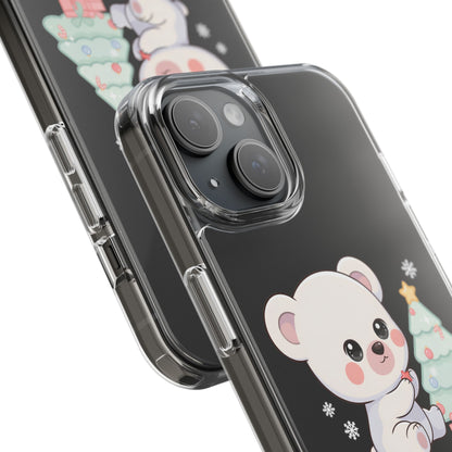 Christmas Polar Bear Phone Case, Kawaii Holiday Accessory