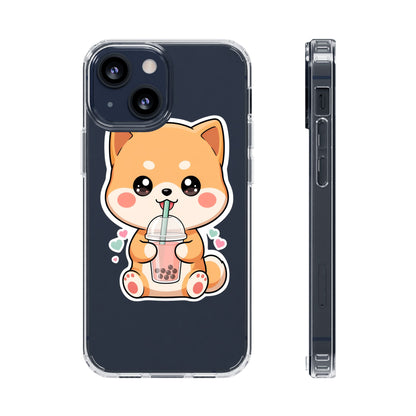 Kawaii Shiba Inu Phone Case for Bubble Tea Lovers