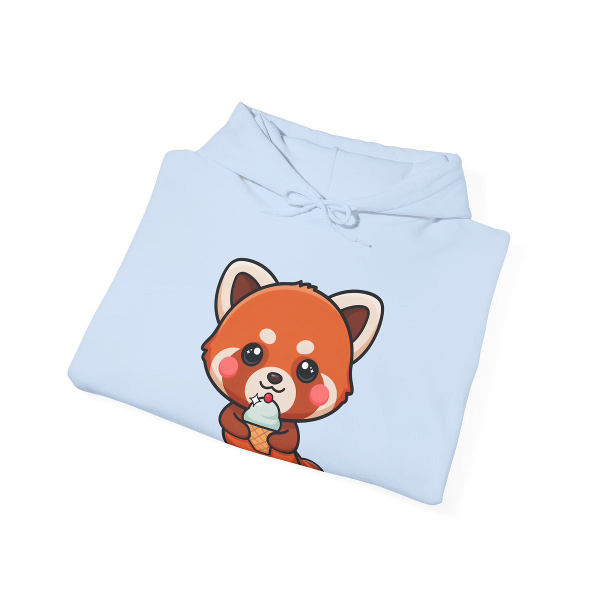 Red Panda Ice Cream Hoodie, Kawaii Animal Sweatshirt