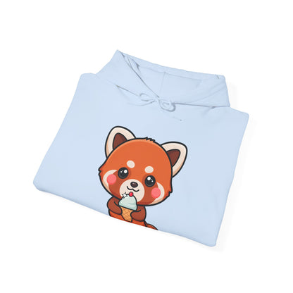 Red Panda Ice Cream Hoodie, Kawaii Animal Sweatshirt