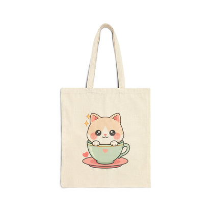 Kawaii Cat Tote Bag – Teacup Kitten Gift
