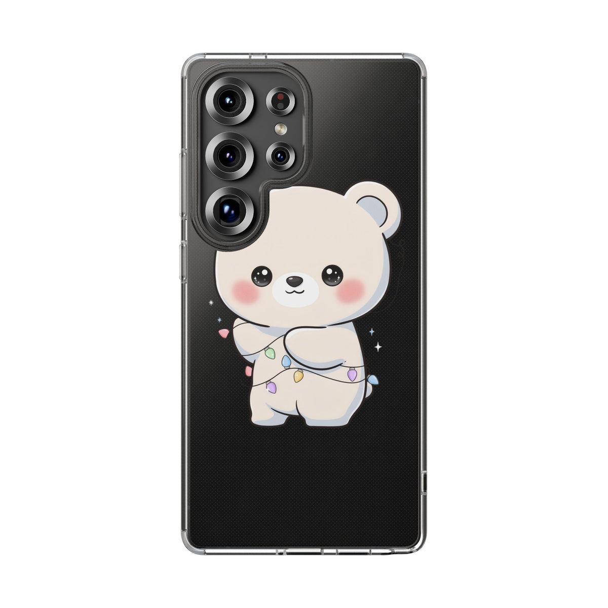 Kawaii Polar Bear Phone Case with Fairy Lights