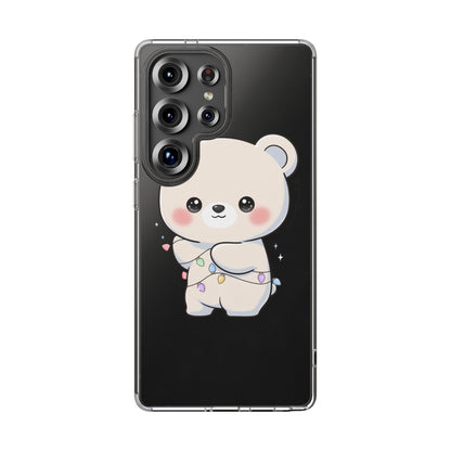 Kawaii Polar Bear Phone Case with Fairy Lights