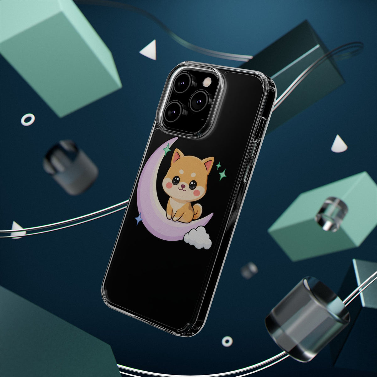 Kawaii Shiba Inu Phone Case – Crescent Moon Cutie