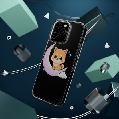 Kawaii Shiba Inu Phone Case – Crescent Moon Cutie