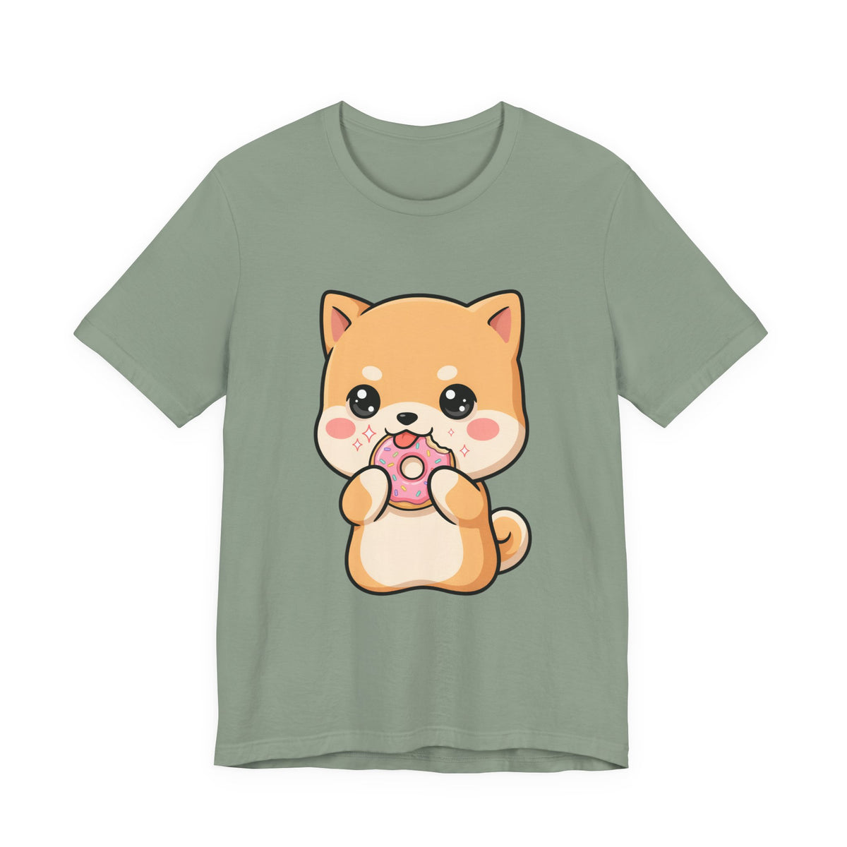 Kawaii Shiba Inu Donut Unisex Jersey Short Sleeve Tee