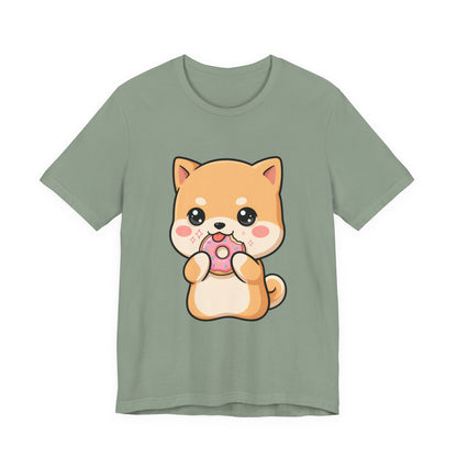 Kawaii Shiba Inu Donut Unisex Jersey Short Sleeve Tee