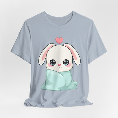 Cozy Bunny T-Shirt, Kawaii Blanket Bunny Tee