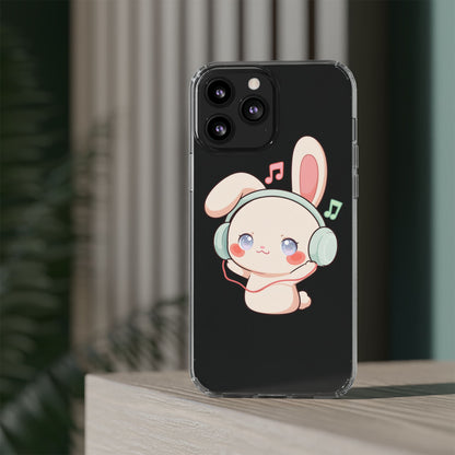 Kawaii Bunny Phone Case, Cute Music Lover Gift