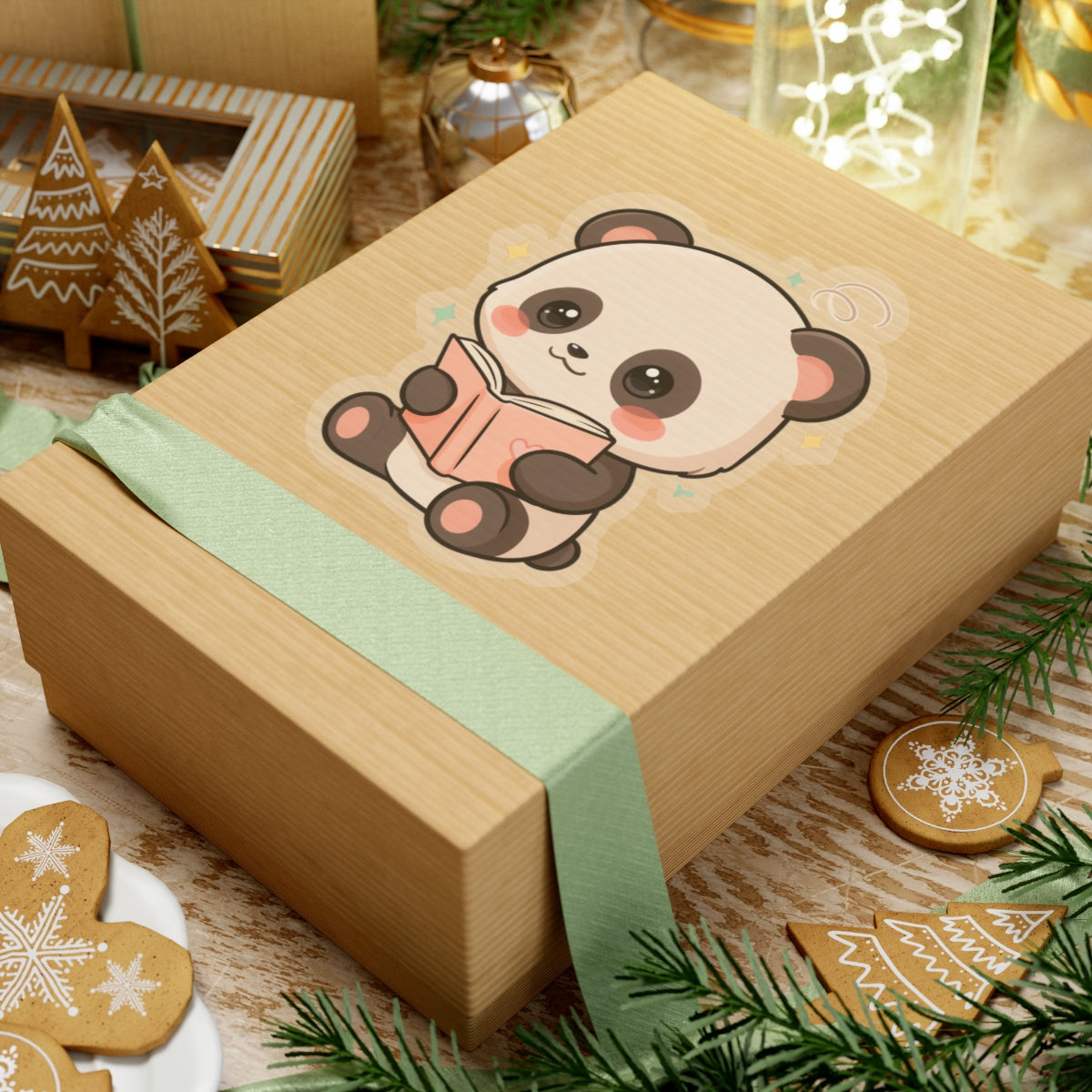 Reading Panda Sticker – Cute Kawaii Book Lover Decal