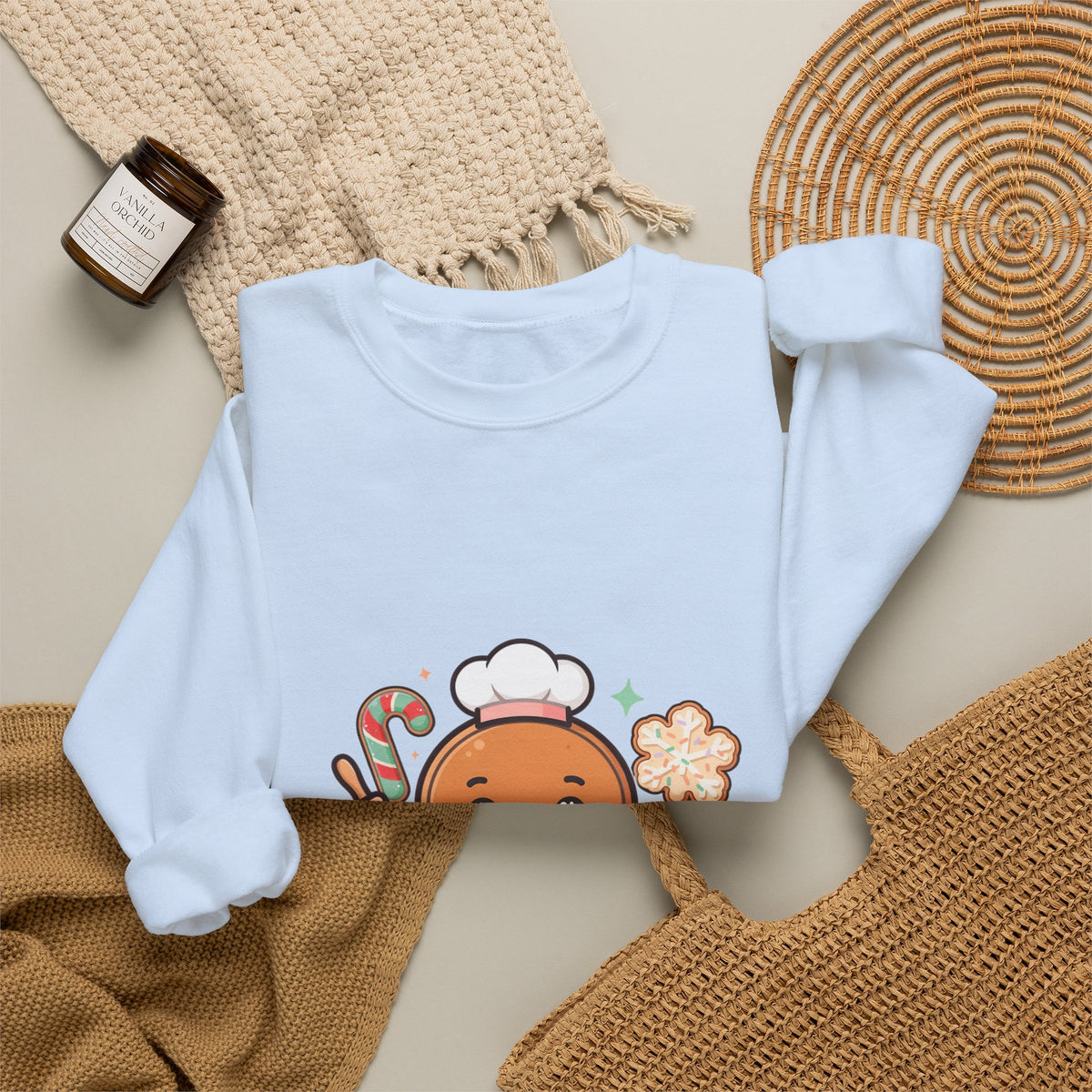 Kawaii Gingerbread Sweatshirt for Christmas Baking Fans