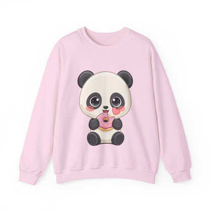 Kawaii Panda Donut Sweatshirt, Cute Chibi Crewneck