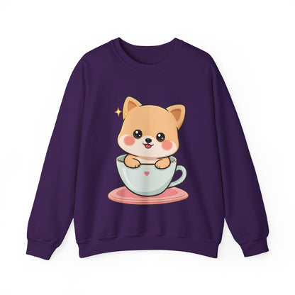 Kawaii Shiba Inu Sweatshirt, Cute Puppy Crewneck
