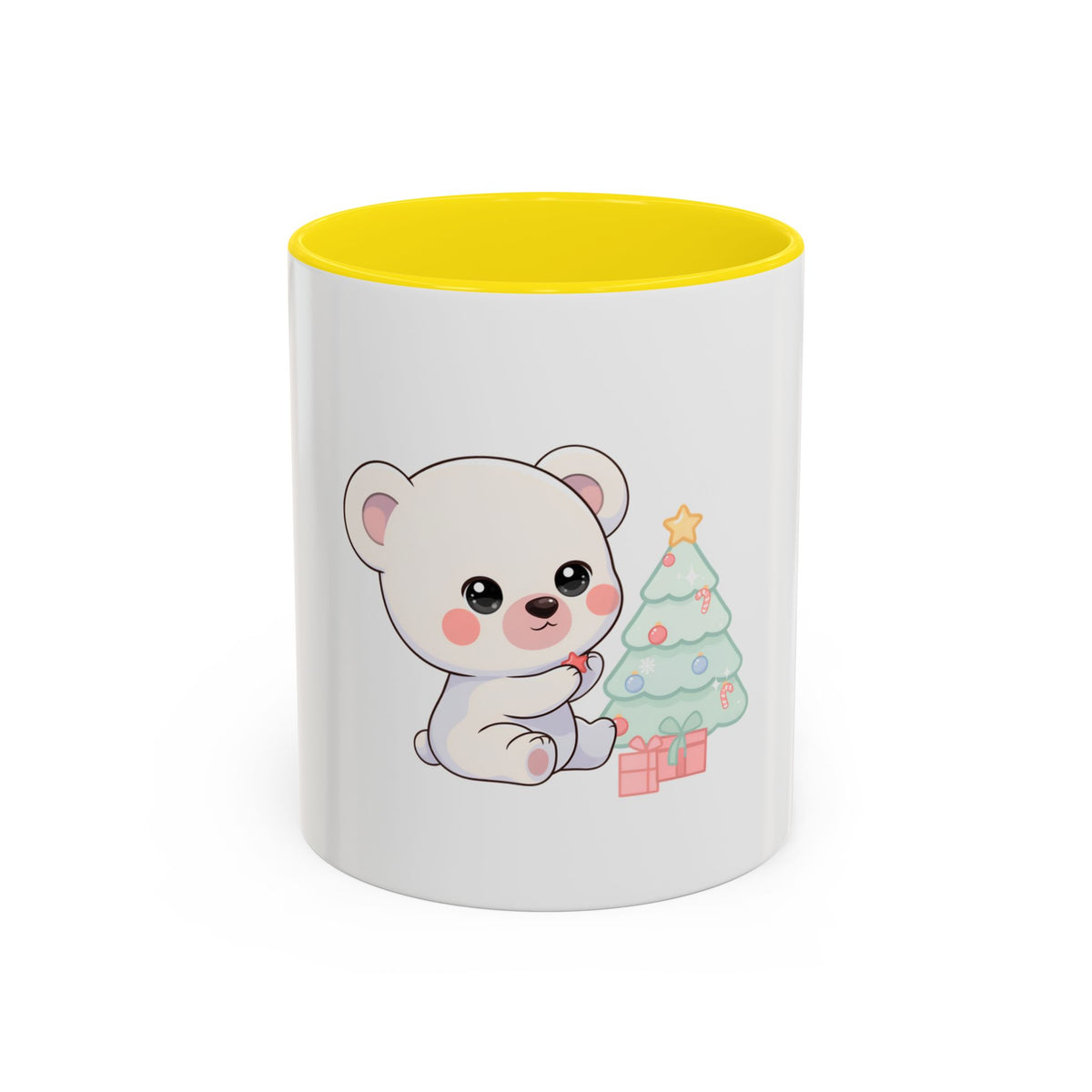 Kawaii Polar Bear Christmas Mug, 11 oz Accent Coffee Mug