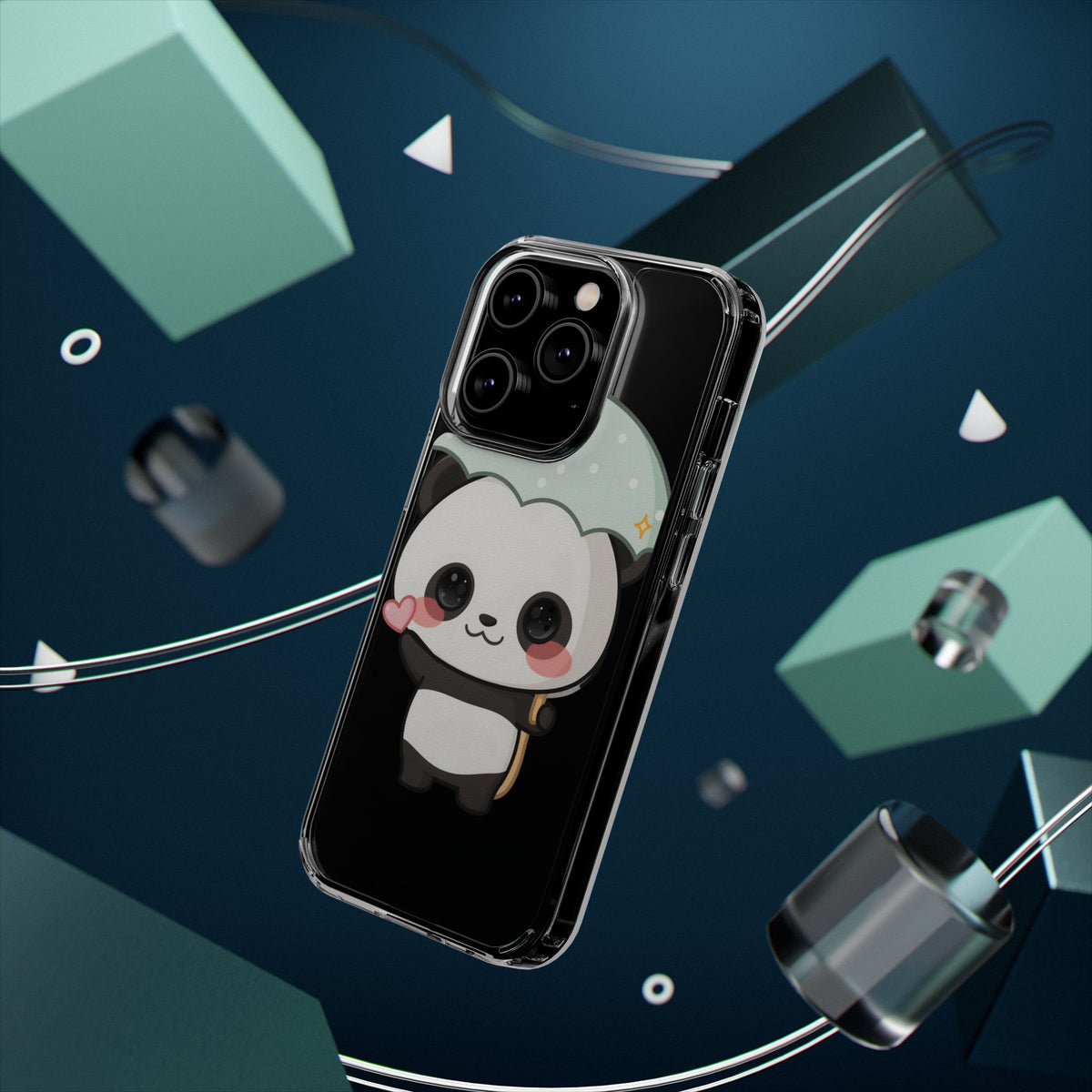 Kawaii Panda Clear Impact-Resistant Phone Case