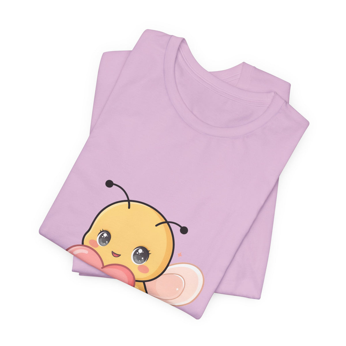 Kawaii Bee T-Shirt: Sweet Heart-Loving Unisex Tee
