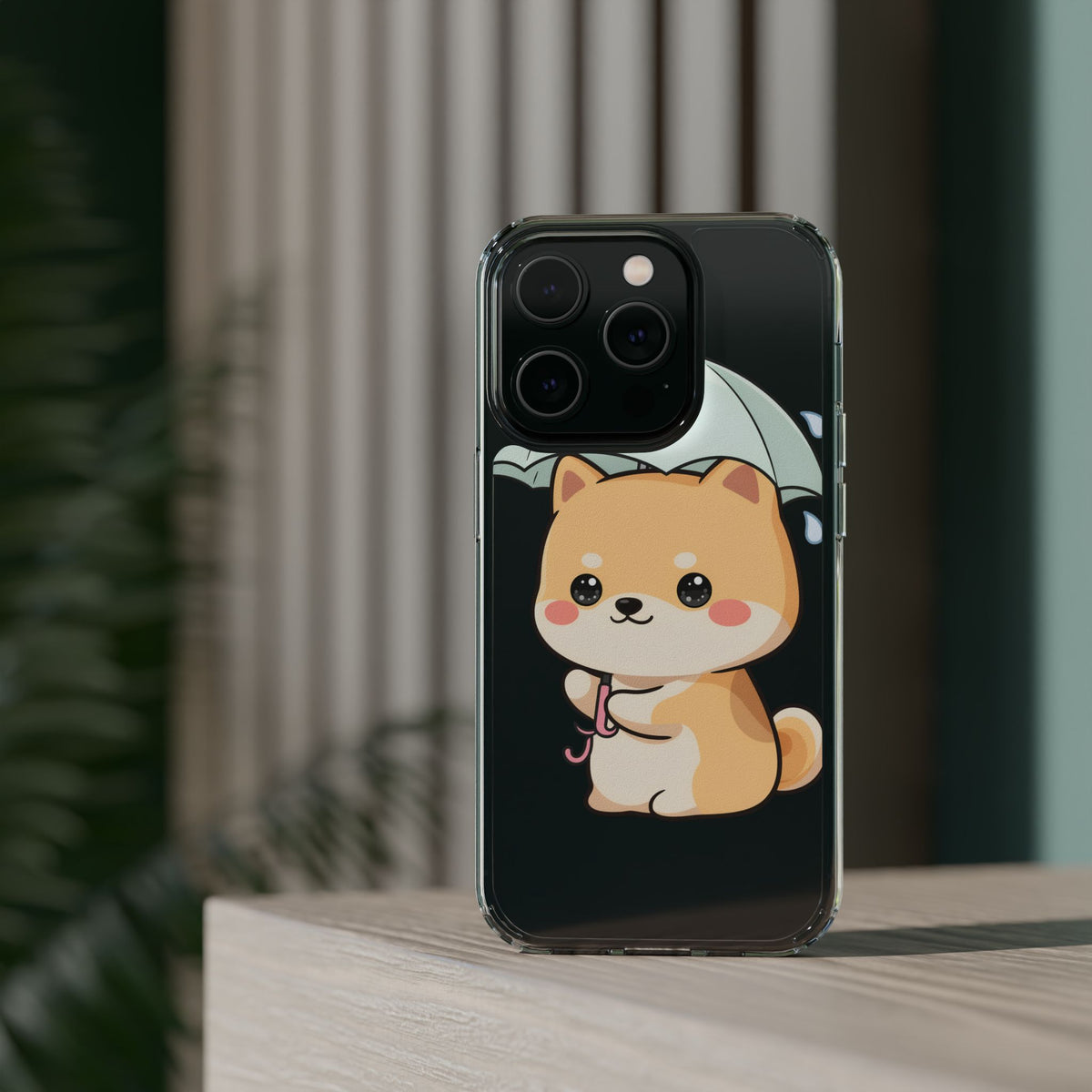 Shiba Inu Phone Case, Kawaii Rainy Day Pup
