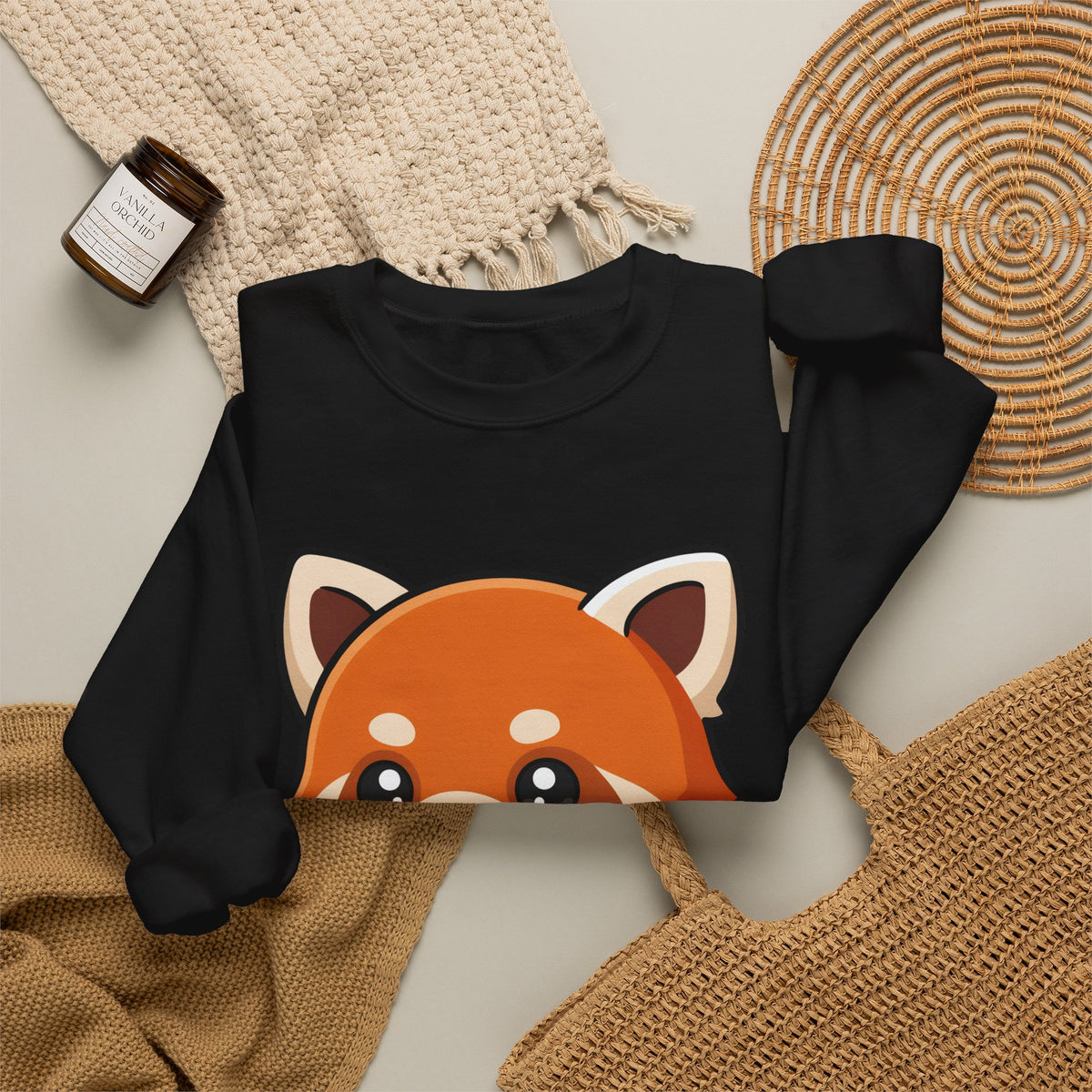 Kawaii Red Panda Skateboarding Sweatshirt, Cute Animal Gift