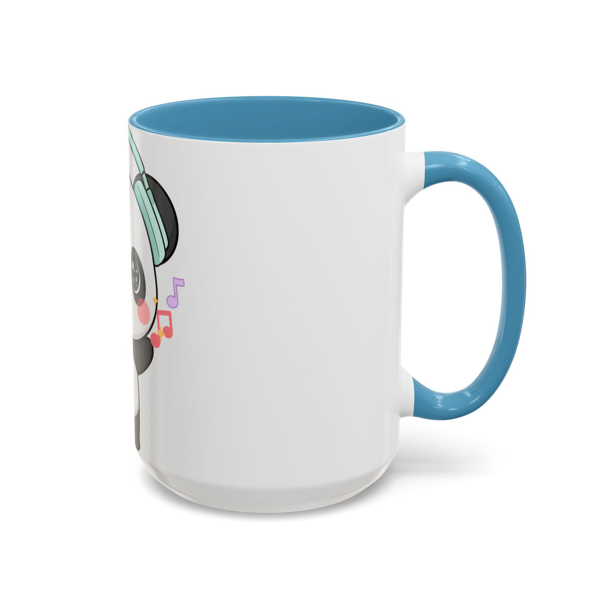 Kawaii Panda Music Mug, Colorful Accent Coffee Mug