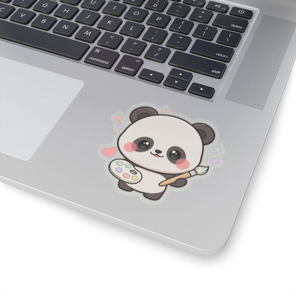 Kawaii Panda Artist Kiss-Cut Sticker for Art Lovers