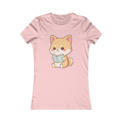 Kawaii Shiba Inu Reading Tee for Book Lovers