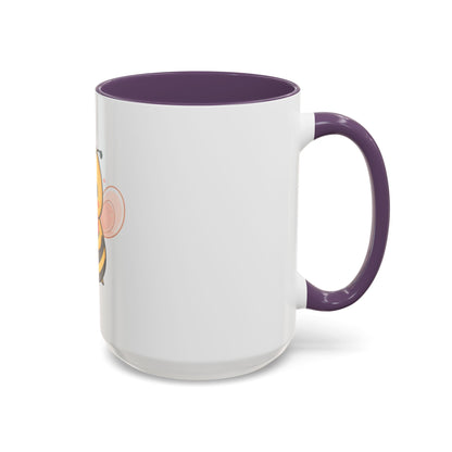 Kawaii Bee Accent Coffee Mug with Pink Heart