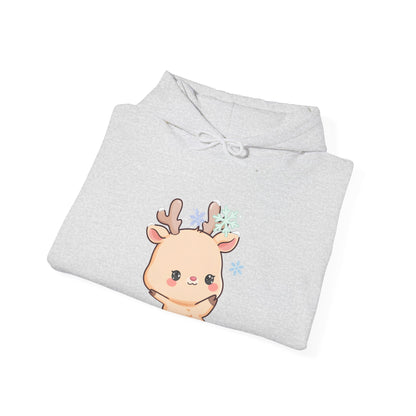 Kawaii Reindeer Hoodie, Cute Christmas Gift Sweatshirt